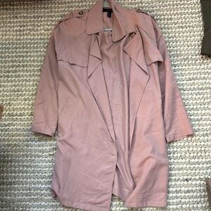 Forever 21‎ Light Pink trench/duster jacket women’s size small - oversized look